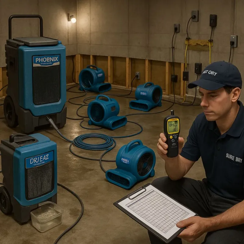 Structural Drying and Dehumidification process in Salix, PA